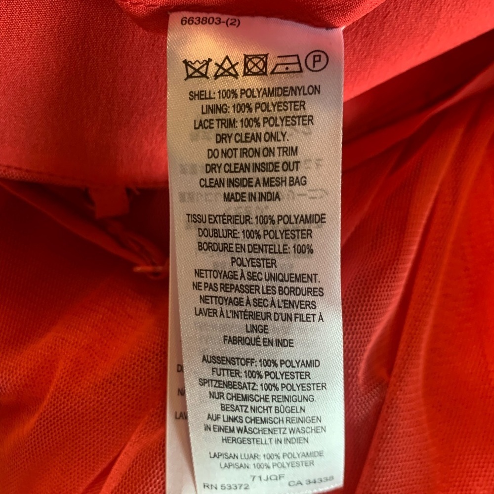 French Connection Red Genoa Embroidered Bodice In Azalea Dress Women’s Size 2 - Picture 9 of 13